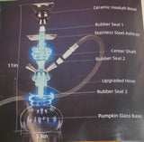 11" Dual Hose Black Hookah