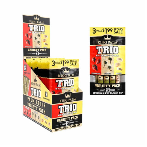 King Palm 3pk Cones Trio Extendo Size $1.99 Natural / Strawberry / Banana