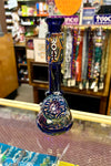 10" Rock Glass Beaker Waterpipe w/.Perc-Fumed Squiggles-Blue-Straight Neck