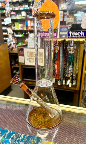 11.5" Dotted Color Beaker w/Single Perc and Ice Catcher Waterpipe