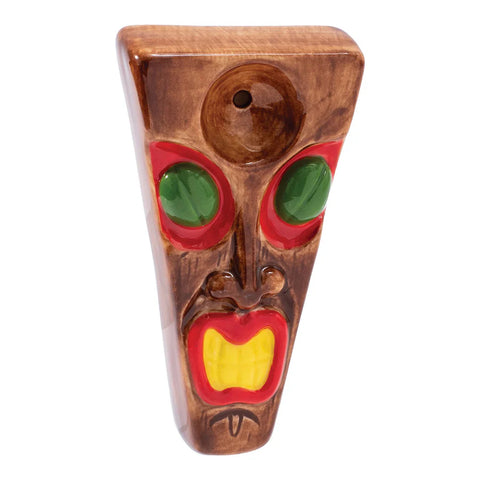 3.5" Wacky Bowlz Tiki Ceramic Handpipe