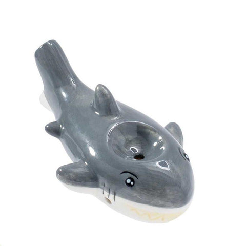 3.5" Wacky Bowlz Shark Ceramic Handpipe