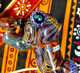 12.5" Multicolor Worked Bubbler with Multiple Reduction Marbles