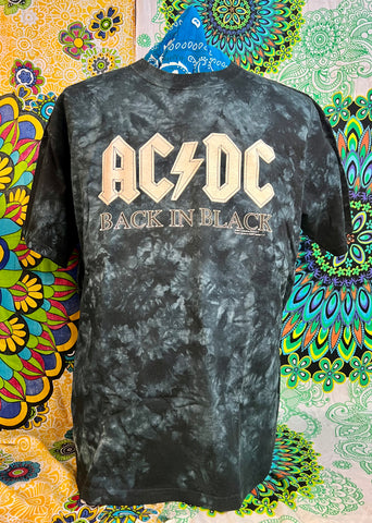 AC/DC Back in Black Tie-Dye Shirt XL