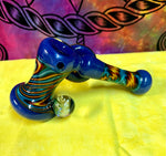 6.25" Purple Wig Wag Bubbler with Reduction Marble