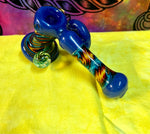 6.25" Purple Wig Wag Bubbler with Reduction Marble