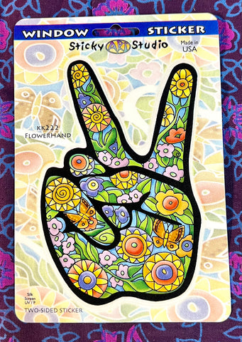 Flower Peace Hand Sticker