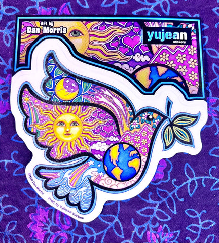 Peace Dove Psychedelic Winder Sticker