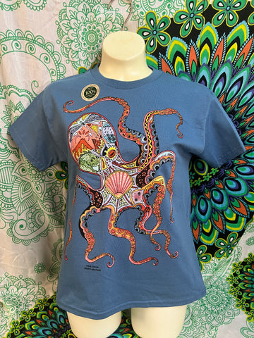 Youth Small Colorful Octopus T-Shirt