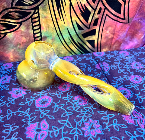 8" Twisted Yellow Hammer Bubbler