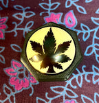 40MM Metal Grinder W/Tagua Nut Craved Leaf Top