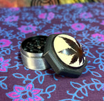 40MM Metal Grinder W/Tagua Nut Craved Leaf Top