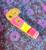 4" Multicolored Wooden Handpipe W/Sliding Door