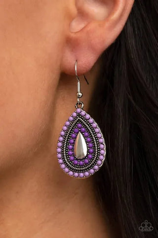 Beaded Bonanza Purple Earring