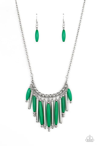 Bohemian breeze green necklace