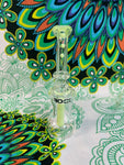 6.5" Rock Glass Clear/Mint Bubbler