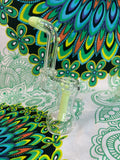 6.5" Rock Glass Clear/Mint Bubbler