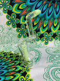 6.5" Rock Glass Clear/Mint Bubbler