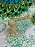 5" Rock Glass Gold dotted Sidecar Bubbler