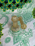 5" Rock Glass Gold dotted Sidecar Bubbler