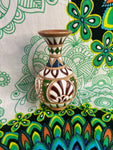 5" Vintage Greek Neofitoy Keramik Dakos Rodos Pottery Enameled Deer Vase