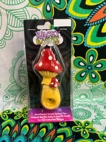 4" Wacky Bowlz Mushroom Ceramic Handpipe