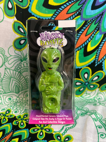 4" Wacky Bowlz Alien Ceramic Handpipe