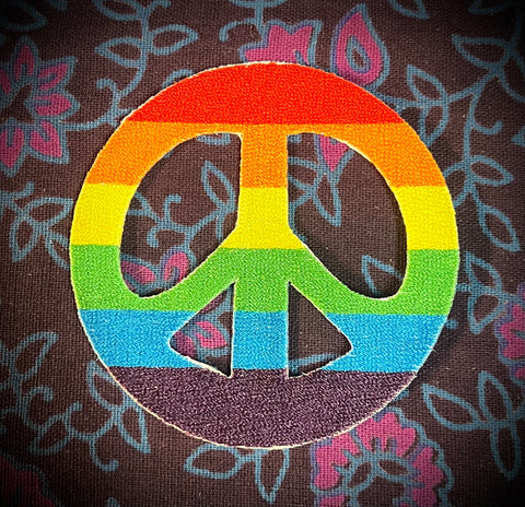 3" Pride Rainbow Peace Sign Patch