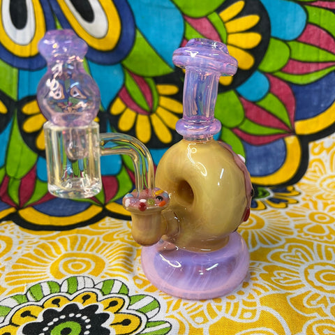 4.5" Pink Donut 10MM Single Donut-By KGB Glass