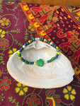 6" Mixed Beads-Green Flower Bracelet by Lori Williams