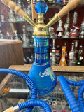 17" Carousel Horse Blue Two Hose Hookah