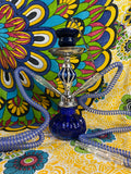 11" Premium 2 Hose Hookah Pumpkin Base Blue