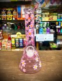 10" Daisy Pink Beaker Waterpipe w/Ice Catcher