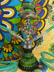 11" Distiosh Two Hose Green Hookah