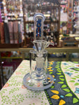 7" Rock Glass Bent Neck Barrel Waterpipe Purple