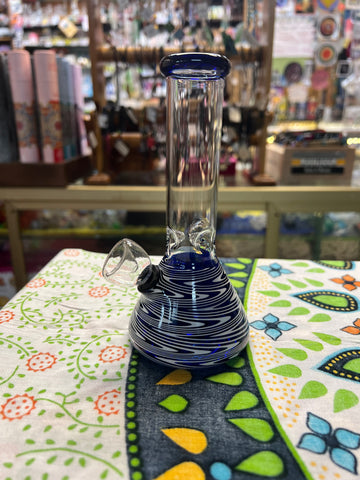 6" Mini Blue Swirl Beaker Waterpipe