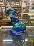 7" Leaning Quad Shoe Base Soft Glass Waterpipe