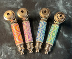 3" Tie-Dye Glitter Fimo Metal Pipe