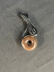 1" White/Sprinkles Donut Pendant on Cord-By KGB Glass
