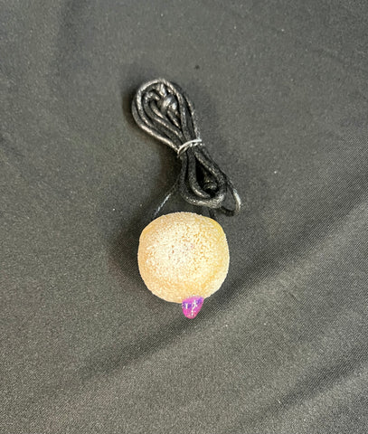 1.5" Jelly Donut Pendant on Cord-By KGB Glass