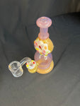 6" White Donuts 10MM Double Donut-By KGB Glass