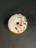 3x3 Large Half White/Half Sprinkles Donut Handpipe-By KGB Glass