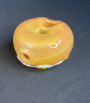 3x3 Large Half White/Half Sprinkles Donut Handpipe-By KGB Glass