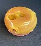 3x3 Large Pink/Sprinkles Donut Handpipe-By KGB Glass