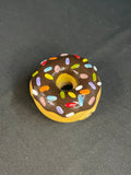 3x3 Large Chocolate/Sprinkles Donut Handpipe-By KGB Glass