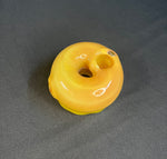 3x3 Large White/Yellow Donut Handpipe-By KGB Glass