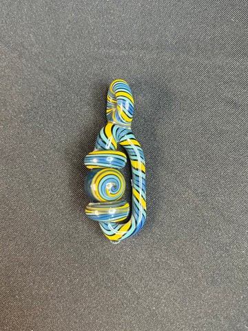 2" Striped Pendant with Spinning Dichro Marble