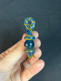 2" Striped Pendant with Spinning Dichro Marble