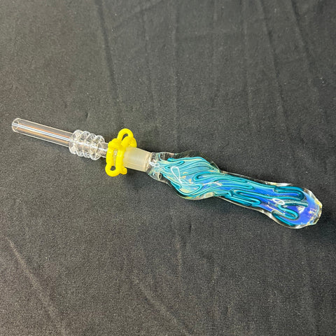 7" Fumed Blue Swirl Nectar Collector
