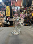8.5" Clear/Pink Recycler Waterpipe
